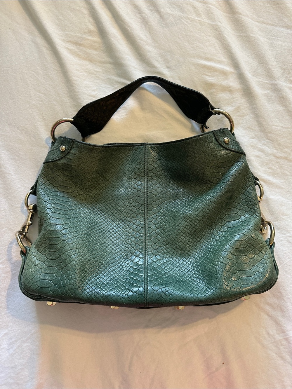 Rebecca Minkoff  Green Leather, Snake Hobo Bag
